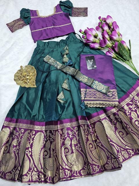 kids lehenga choli lichi silk Kids clothing suppliers in Surat